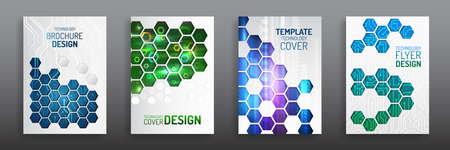 Technology modern brochure templates. Set of Science and innovation hi-tech background. Flyer design...