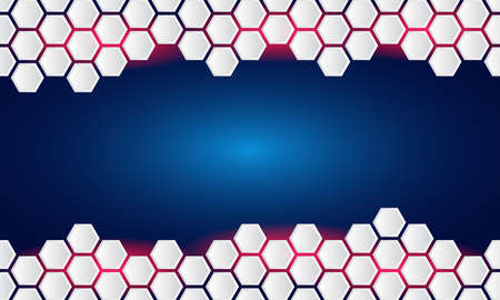 Cyber security internet and networking concept. Abstract futuristic background divided into two parts in blue and gray colors. Hi-tech vector illustration with various technology elements.のイラスト素材