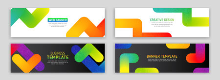 Abstract web design banner. Modern graphic template for websites. High tech futuristic technology background.のイラスト素材