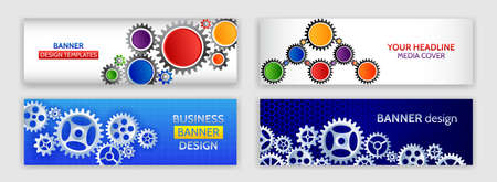 Abstract web design banner. Modern graphic template for websites. High tech futuristic technology background.のイラスト素材