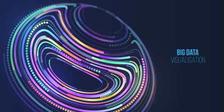 Big data visualization. Information analytics concept. Abstract stream information. Filtering...