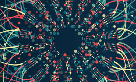 Big data visualization. A dynamic array of information. data sorting process. Big data stream...