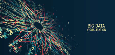 Big data visualization. A dynamic array of information. data sorting process. Big data stream...