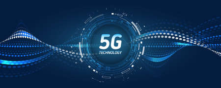 The global wireless standard. Hi-tech communication illustration on a blue background. The virtual...