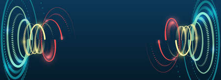 data sorting process. Big data stream futuristic infographics. File structuring, machine learning. Big data visualization. A dynamic array of information consisting of multi-colored lines and waves.のイラスト素材