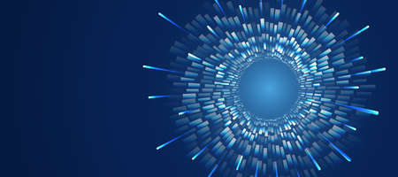 The global wireless standard concept. Hi-tech communication illustration on a blue background. 5G high-speed information transmission technology.のイラスト素材