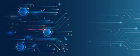 The global wireless standard concept. Hi-tech communication illustration on a blue background. 5G high-speed information transmission technology.のイラスト素材