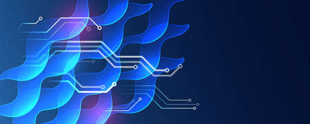 The global wireless standard concept. Hi-tech communication illustration on a blue background. 5G high-speed information transmission technology.のイラスト素材