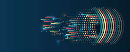 Abstract transformation of information. Processing sorting data fragmentation. business analytics....