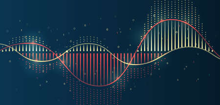 Hi-tech computer digital technology concept. abstract waves. Technology communication vector...