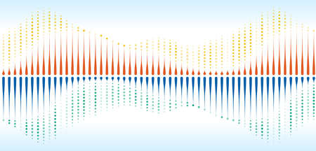 Hi-tech computer digital technology concept. abstract waves. Technology communication vector illustration. Blue background with various technological elements.のイラスト素材