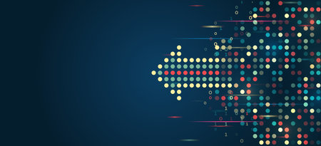 Structuring the flow of information. Data analytics concept. Futuristic file organized. Sorting a large amount of data on a dark background.のイラスト素材