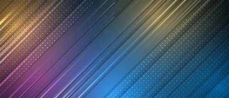 Futuristic purple-blue stripes with rounds. Modern high-tech background for presentations and websites. Abstract background with glowing dynamic lines.のイラスト素材