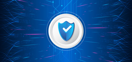 Hi-tech background. Cyber security for business and internet projects. Vector illustration of data...