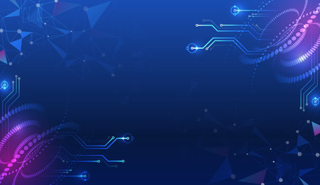 Hi-tech communication illustration on a blue background. 5G high-speed information transmission technology. The global wireless standard concept.のイラスト素材