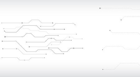 Cyber connection on the gray background. Hi-tech communication design. Electronic vector illustration. Abstract modern digital science technology futuristic circuit board.のイラスト素材