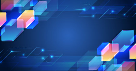 Medical, technology, or science design. Molecule structure abstract background. modern technical background. Geometric background with hexagonal and high-tech elements for presentation or banner.のイラスト素材