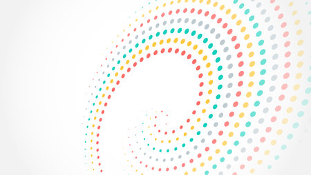 Information analytics concept. Filtering machine algorithms. Sorting data. Vector technology background. Big data visualization. Abstract stream information with colorful circles array.のイラスト素材