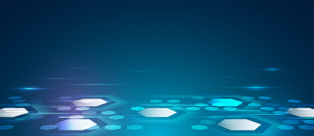 Modern science vector presentation. Abstract hexagons, futuristic concept. Data transfer and...