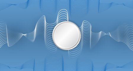 Great for design banner, presentation. Abstract futuristic background with smooth wavy lines and glowing elements. Elegant blue gradient creates a technological, digital and innovative atmosphere.のイラスト素材