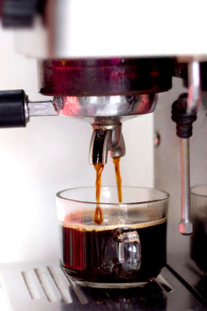 coffee machine with coffee cupの写真素材