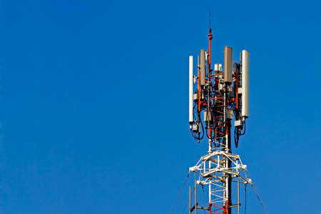 cell tower on blue sky