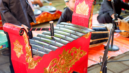 Traditional thai musical instrument - xylophone, close-upの写真素材