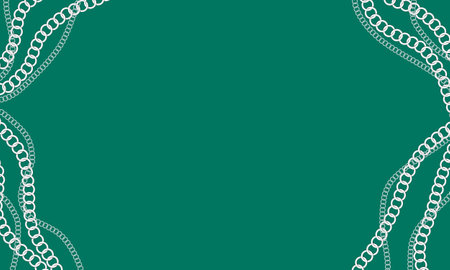 green background with white chain illustration