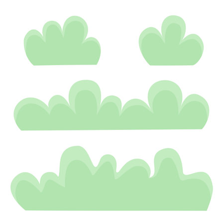 Green bushes. Cartoon forest and park shrubberyのイラスト素材