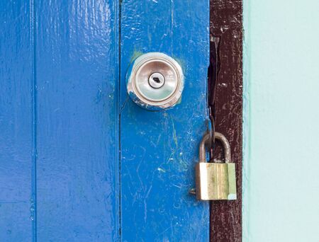 A key locked the blue door,On school holidaysの写真素材