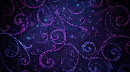 This vibrant abstract background features intricate colorful swirls and spirals on a dark canvas, perfect for modern design projects and artistic compositions.の素材