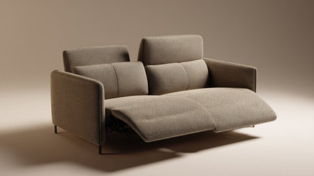 A stylish modern couch featuring soft upholstery and a relaxed seating position, perfect for elevating any living room or casual gathering space.の素材