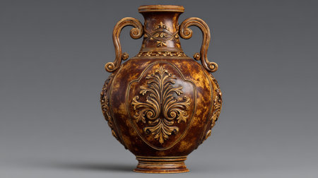 This exquisite decorative vase features stunning carvings and rich color tones, perfect for enhancing interior aesthetics and adding elegance to any space.の素材