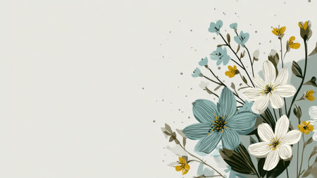 A beautiful floral arrangement showcasing colorful flowers and leaves on a soft background. Perfect for spring decor, creative projects, and artistic designs.の素材