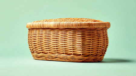 This handcrafted woven basket features a natural design and simple shape, perfect for home storage or adding a rustic touch to any decor.の素材