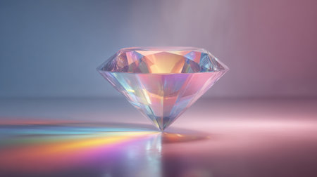 This image features a captivating gemstone that showcases stunning rainbow reflections and intricate details, perfect for design and art projects.の素材