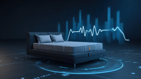 Explore the future of sleep with this innovative smart mattress featuring integrated sleep monitoring technology, designed for modern living and improved health.の素材