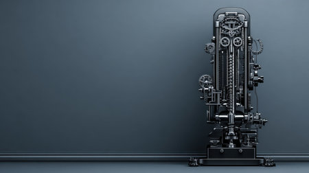 This vintage industrial mechanical device showcases intricate gears and a stylish design, perfect for backgrounds or artistic projects.の素材