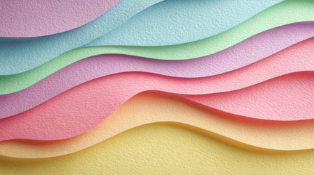 A captivating arrangement of soft textured waves in an array of pastel shades. This elegant and subtle background evokes feelings of calm and creativity.の素材
