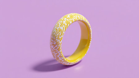 This vibrant yellow ring features a distinctive fingerprint pattern, making it an eye-catching accessory for modern jewelry lovers. Ideal for adding flair.の素材