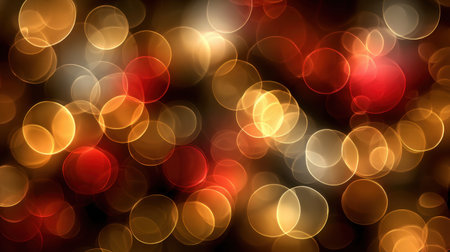 This image features a beautiful array of soft glowing bokeh lights in red, gold, and white, creating a warm and festive atmosphere perfect for celebrations.の素材