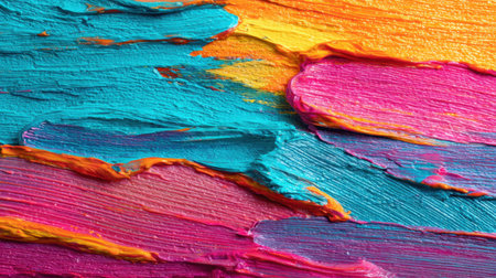 Explore this vibrant and colorful abstract paint texture featuring dynamic swirls and bold strokes that celebrate artistic creativity and expression.の素材