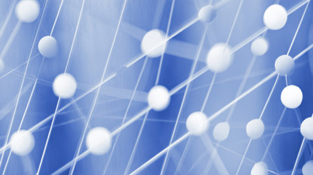 A captivating abstract blue background featuring soft glowing circles and lines, perfect for digital design, website backgrounds, or artistic projects.の素材