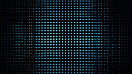 A captivating abstract digital mesh pattern featuring a vibrant blue glow against a deep black background. Ideal for modern design projects and creative inspirations.の素材