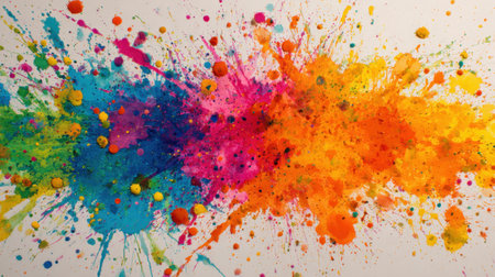 This stunning abstract artwork features a dynamic explosion of vibrant colors, creating an energetic backdrop perfect for various creative projects.の素材