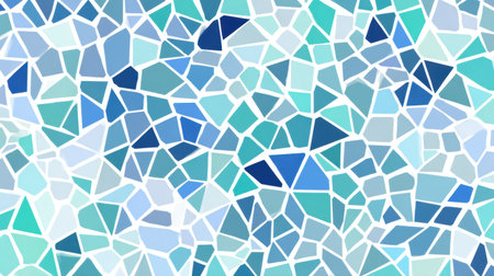 This vibrant mosaic background features an array of blue and aqua tones, presenting a unique abstract design perfect for creative projects and digital uses.の素材