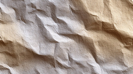This image features a textured, wrinkled paper background showcasing subtle natural tones. Perfect for creative projects, presentations, or artistic design applications.の素材
