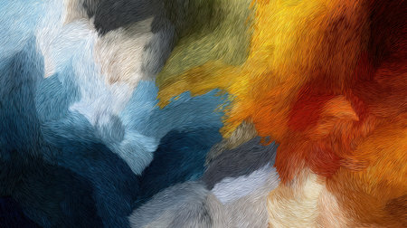 This visually stunning abstract artwork features colorful brush strokes in earthy tones and cool shades, creating a dynamic and captivating composition.の素材