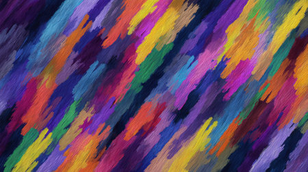 This image features vibrant abstract brush strokes in a variety of vivid colors, creating a dynamic pattern that evokes energy and creativity for any modern design project.の素材