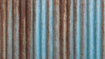 This image showcases an elegant texture of vertical metal stripes featuring intricate blue and brown variations, perfect for backgrounds or artistic projects.の素材